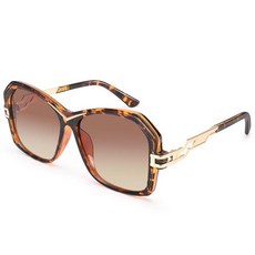 Dollger 여성용 오버사이즈 선글라스 UV400 보호 패션 레트로 골드 악센트 대형 프레임 검은색과 초록색. 미디엄, 차, 톨토이즈쉘 티