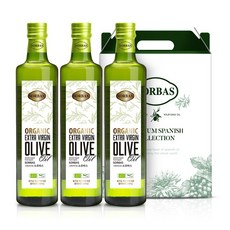 소르바스 유기농 엑스트라버진 올리브오일 올리브유 선물세트, 3개