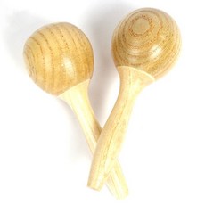 裸色中型木質沙鈴 手搖沙鈴 幼兒教具 兒童樂器 音樂律動 奧福樂器, 1個, 一隻入