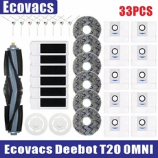 Ecovacs Deebot T20 Omni 액세서리 메인 사이드 브러시 천 HEPA 필터 먼지 봉투 교체 예비 부품, 24 33pcs