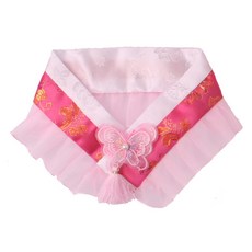 하니펫 반려동물 귀요미스카프 금사 한복 레이스, 1개, 핑크