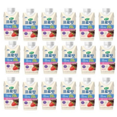 셀렉스 프로핏 완전단백질 딸기초코 드링크 250ml 18개 건강한 간식 아침대용, 1세트, 4.5L
