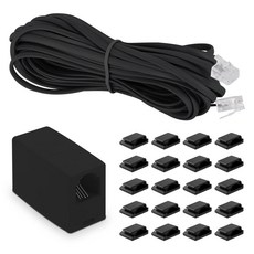 전화선 연장 케이블 연장케이블 팩스선 전화선연장 검은색, RJ11 6P4C, 10m