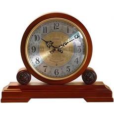 솔리드 우드 시트 시계 거실 가족 시간 데스크톱 중국 레트로 테이블, D, 30*25CM
