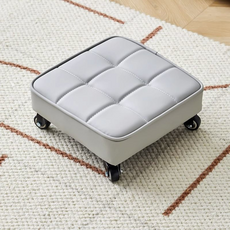 이동식 앉은뱅이 바퀴 의자 고급 빵쿠션 좌식바퀴의자 원더스툴, 1개, 방형 그레이