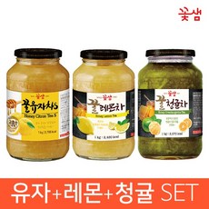 꽃샘 꿀유자차S +꿀레몬차 +꿀청귤차 SET (3KG), 1세트, 1개입