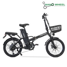 [나노휠]커브20 500W 면허필요없는 접이식 고출력 전기자전거 48V 10Ah, 블랙, 스틸