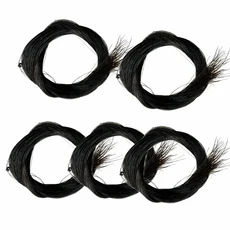 7g 65-93cm 말 꼬리 AAA 종마 몽골 천연 말총 유니버설 타입 화이트 바이올린 첼로베이스 활 머리 블랙 제, 02 5pcs (80-85cm)black