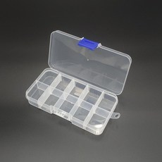 10칸 플라스틱 투명 소품케이스 비즈보관함 악세사리 보관통, 10칸 투명케이스, 상세페이지 참조, 1개