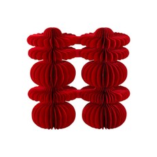 紅色雙喜字裝飾, 圓囍蜂窩球立體擺件