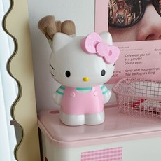 이이공브이샵 레트로 스트라이프 키티 펜꽂이 브러쉬홀더 연필꽂이 책상정리, 1개, 핑크