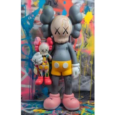 그래피티 추상 다채로운 장난감 곰 포스터 및 프린트 캔버스 인쇄 모던 벽 예술 그림 거실 홈 데코 선물용, 08 30X40cm Unframed, 05 9, 한개옵션2