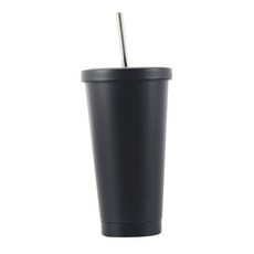 그릿(Grit) 보온 보냉 스테인리스 심플 빨대 텀블러 500ml, 블랙