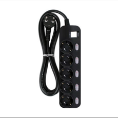 [국내생산] 대성 멀티탭 가정용 일반 절전 개별 2구 3구 4구 5구 6구 1M 1.5M 2M 2.5M 4M 4.5M 과부하차단 통합 스위치 안전 접지 사무실 긴 플러스탭 콘센트, 개별/5구/블랙, 1개