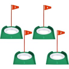 LOOEEL 4 PCS 골프 퍼팅 컵 홀 트레이닝 플라스틱 깃발 컵으로 청소년 및 성인 트레이닝에 적합 실내 실외 연습에 사용됩니다.