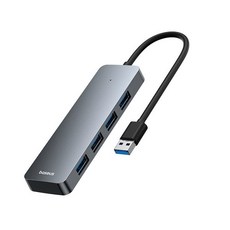 Baseus USB 허브 노트북 멀티 스플리터 어댑터 샤오미 레노버 맥북 PC 컴퓨터 액세서리 4 포트 ABS 허브 USB 3 0, [02] USBA to USB3.0 Grey, USBA to USB3.0 Grey