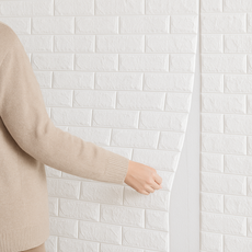 접착식단열재 템바보드폼블럭 단열 폼블럭벽지 스티커도배지 셀프 도배 인테리어 시트지, 화이트 70CM X 10M, 1개