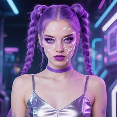 獵魔女團鐳射妝容臉貼 亞馬遜新款 惡魔獵人節日派對臉部紋身貼, 1個, WS-LS-053（4張/套）,160*60mm