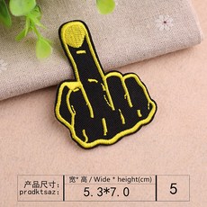 皮卡布 刺繡燙布貼 裝飾布章 rock 龐克 手工diy, 1個, 5號 (熱熔膠款)