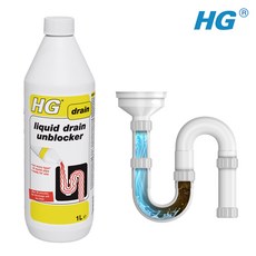 HG 배수구 언블로커 강력 배수구 클리너 뚫어뻥 1L, 1개
