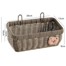 와이어 행잉 수납바구니 철제 바스켓 다용도 정리함 라탄 벽면 수납, 1개, 그레이 대형 곰