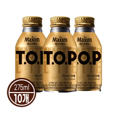 동서식품 맥심 에스프레소 T.O.P 마스터라떼 캔커피 커피음료 부드러움, 275ml, 10개