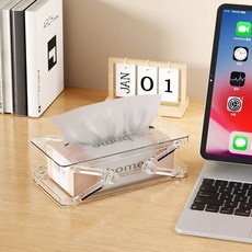 彈簧自動升降抽紙盒 桌面面紙盒 紙巾盒, 1個, 【加寬抽口】彈簧升降抽紙盒（透明色）1個