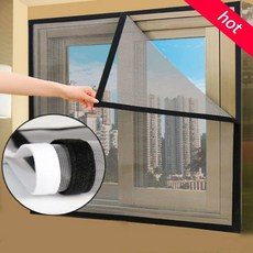 사용자 정의 크기 모기 방지 창 화면 매직 자체 접착 모기장 여름 곤충 창용, black 90CM, black 90CM