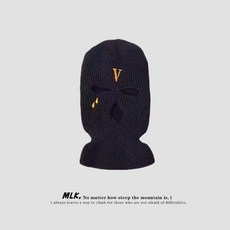방한니트 복면마스크 얼굴가리개 방한모자 안면마스크, 1개, V-라인 티어 블랙