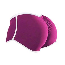 여성용 하이 웨이스트 부티 반바지 운동 타이즈 주름 잡힌 엉덩이 리프트 요가 레깅스 팬츠 스타일1-퍼플 4X-Large