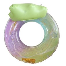 臺灣發貨 ins同款 全新亮片充氣 U 形泳池漂浮游泳圈床墊海上休閒床躺椅成人兒童泳池派對玩具, 1個, 110 墨水