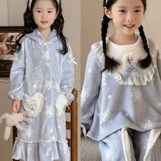 QIST 臺灣-出貨 兒童睡袍 庫洛米秋冬女童珊瑚絨浴袍 小公主艾莎法蘭絨長袖加厚長袍