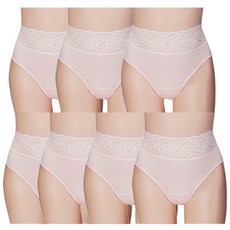 에즈라 7종세트 허리레이스 면60수 면스판 팬티 면팬티 똥배 허리편한 팬티 빅사이즈 90-105 HPT1102