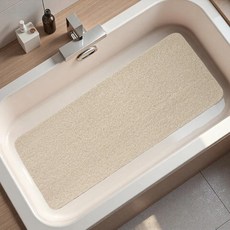 Dasenvo PVC 샤워 매트 미끄럼 방지 욕실 욕조용 욕조 빠른 건조 바닥 및 욕실용 세탁 가능한 방수 흡착 매트 (베이지 49.9 x 99.37cm(15.7 39.37, 베이지