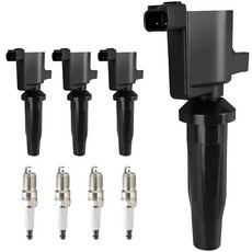 HYR 점화 코일 팩 및 이리듐 스파크 플러그 4개 세트 2.0L 2.4L 혼다 CRV 시빅 어코드 엘리먼트 어큐라 CSX RSX 2002-2011에 적합 L4는 UF311, FD505