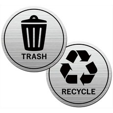 Indoor Trash Recycling Sign – Indoor Trash Bin Sorting Sign Made from Premium Plastic Material S, Silver – Trash Recycle