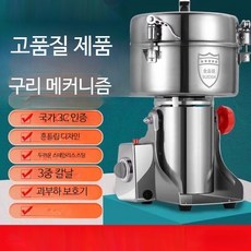 가정용 곡물 분쇄기 소형 제분기 양념 마늘 약초 건습식 다기능 믹서기, 2000g 304 스테인리스 강철 칼