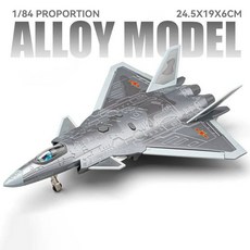 1 84 J-20 스텔스 전투기 장난감, Silver