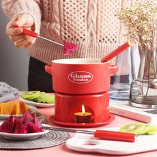 초콜릿 퐁듀 멜팅기 치즈 워머 퐁듀팟 냄비 난로 주방 분수대 레드 중탕기 화로