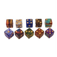 炫彩點數骰子 酒吧骰寶 團康派對必備 彩色數字骰子 棋牌遊戲解壓骰子, 10色各1 共10顆, 1個