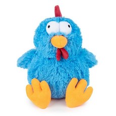 Best Pet Supplies 강아지 스퀴키 츄 토이 펀 스킨 플러시 통나무, L, Mrs. Cluck (Blue)