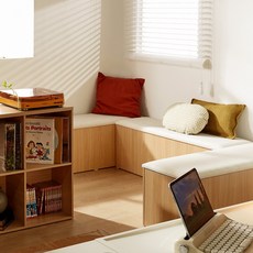 트루베퍼니처 감각 쿠션벤치 수납장 1200, 오크