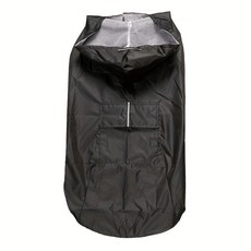 寵物雨衣 防水防風連帽反光設計, 黑, 1個