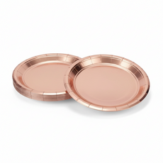 파티팡 생일파티 홈파티 일회용 테이블용품 메탈릭 파티접시 23cm 50입 [로즈골드] (고급 감성파티 테이블세팅 필수템), 1개