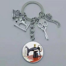 재봉틀 가위 자자르기용 자 커브형 유리 열쇠고리 재단사 선물, 1개, 33. Silver7