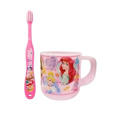 SKATER 兒童牙刷杯組 3-5歲軟毛牙刷 卡通漱口杯, 1個, 粉色