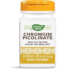 Nature's Way CHROMIUM PICOLINATE保健食品 200mcg, 1個, 60 件