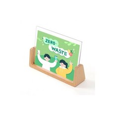 원목 스탠드 아크릴 쇼케이스(12.5x17.5cm)/POP/꽂이/알림판/안내판/홍보물/메뉴판/투명/매장/업소/테이블, 원목 스탠드 아크릴 쇼케이스(12.5x17.5cm)/P