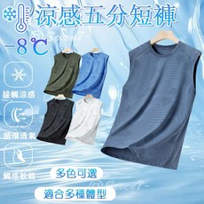 夏季涼冰絲背心 彈力透氣大尺碼速乾背心 涼感吸濕排汗無袖運動背心