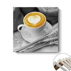 現代簡約黑白裝飾畫 餐廳客廳咖啡甜點西餐廳掛畫 帆布畫 內框畫, 無框畫內框+畫布）A,30x30cm